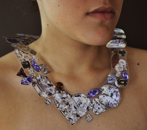 Tarina Frank, “Diamond Necklace.” Laminated paper. 2012. Photo by Randall Mosman.