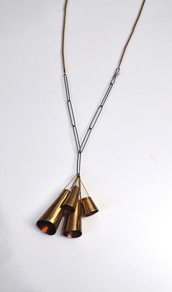 Shershow link_brass_4bell necklace