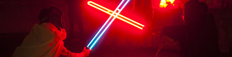 Lily Reeves and James Akers will perform Neon Sword Fight